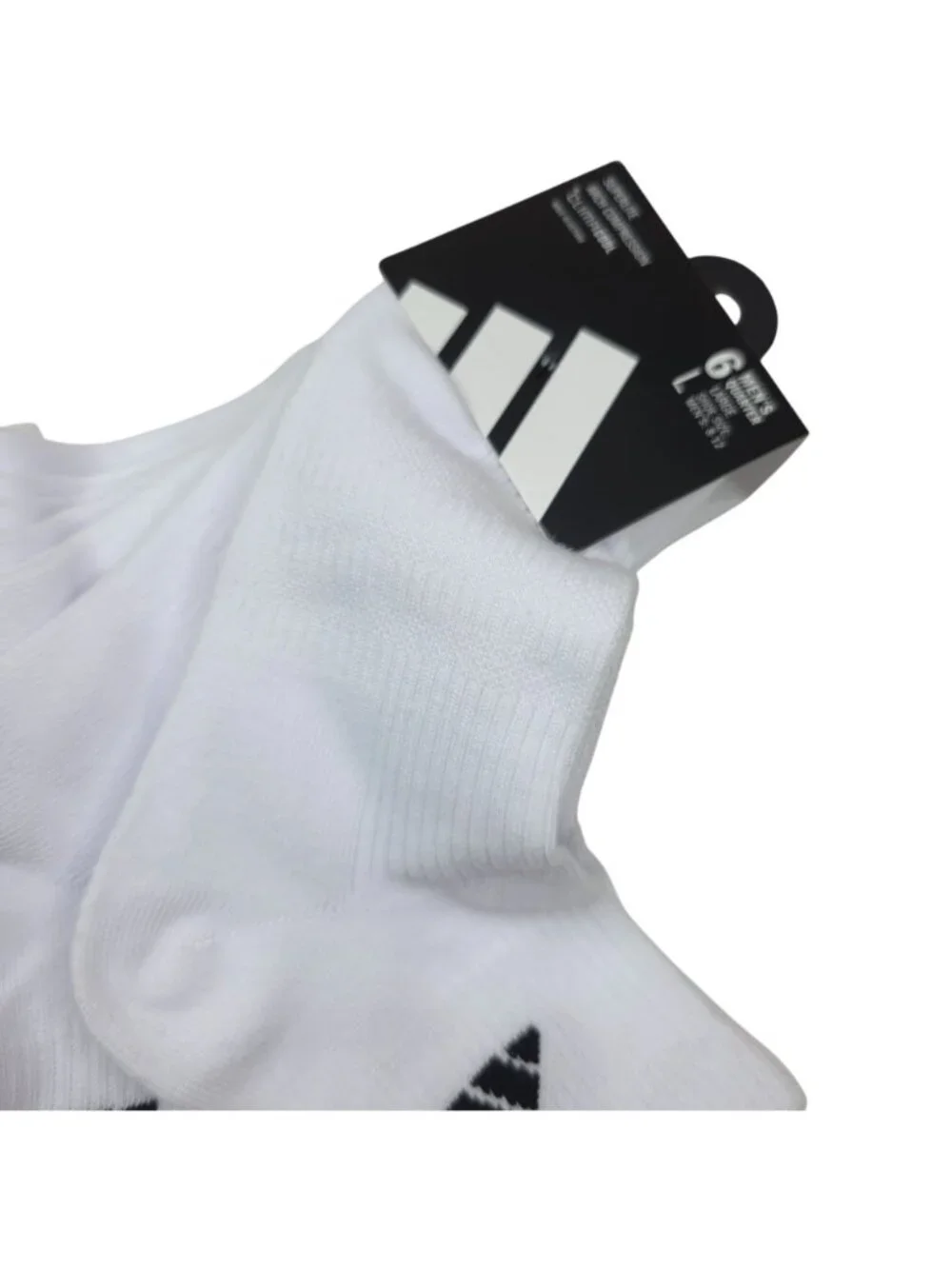Adidas Mens Superlite ClimaCool Quarter Socks 6-Pack Arch Compression White